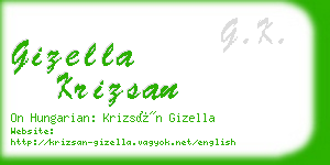 gizella krizsan business card